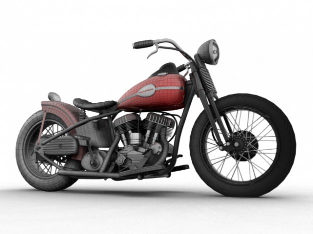 Harley-Davidson WLA Bobber 1945 3D model_1