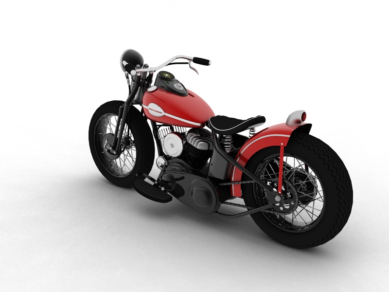 Harley-Davidson WLA Bobber 1945 3D model_5