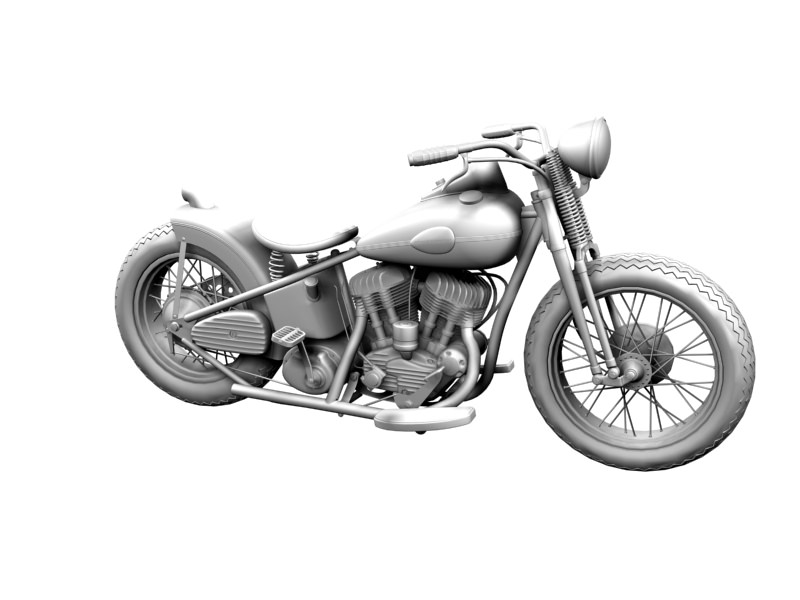 Harley-Davidson WLA Bobber 1945 3D model_9