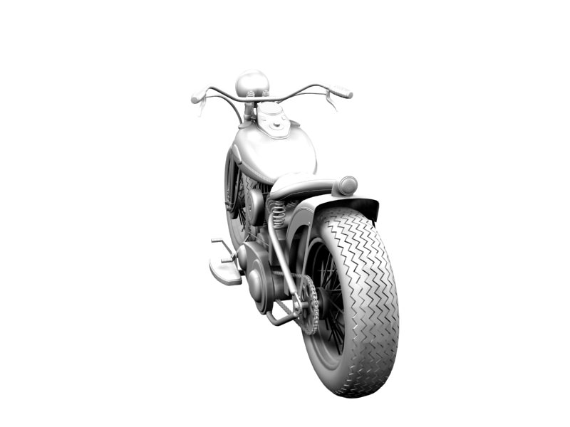 Harley-Davidson WLA Bobber 1945 3D model_13