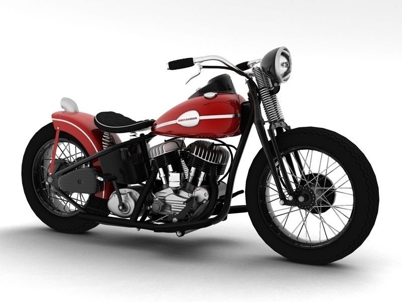 Harley-Davidson WLA Bobber 1945 3D model_24