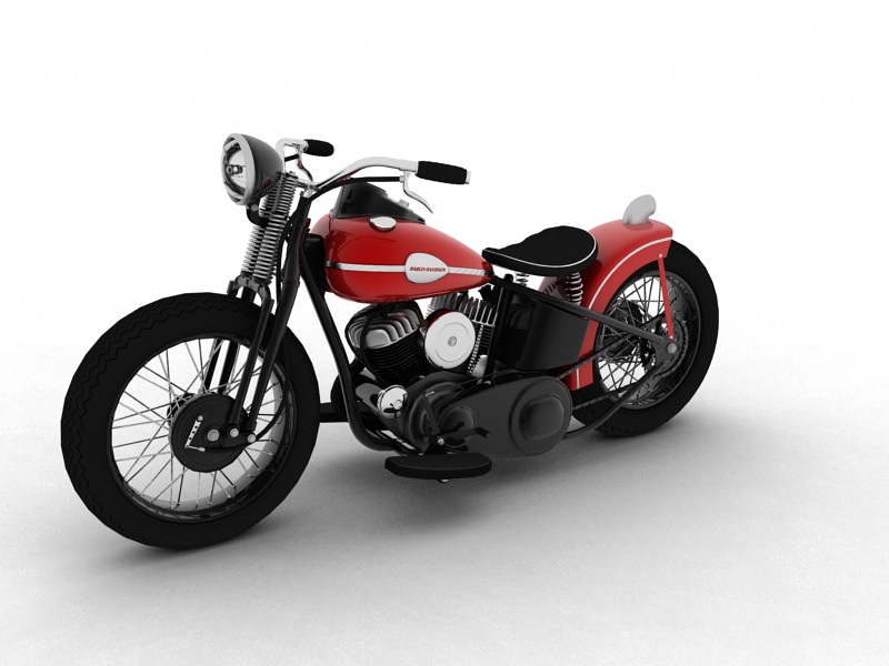 Harley-Davidson WLA Bobber 1945 3D model_3