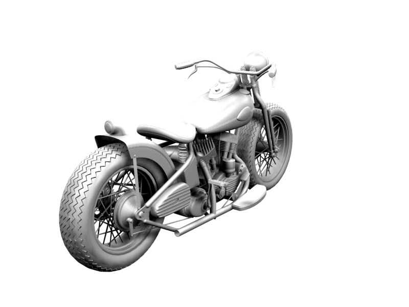 Harley-Davidson WLA Bobber 1945 3D model_15