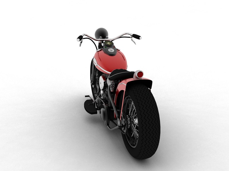 Harley-Davidson WLA Bobber 1945 3D model_6