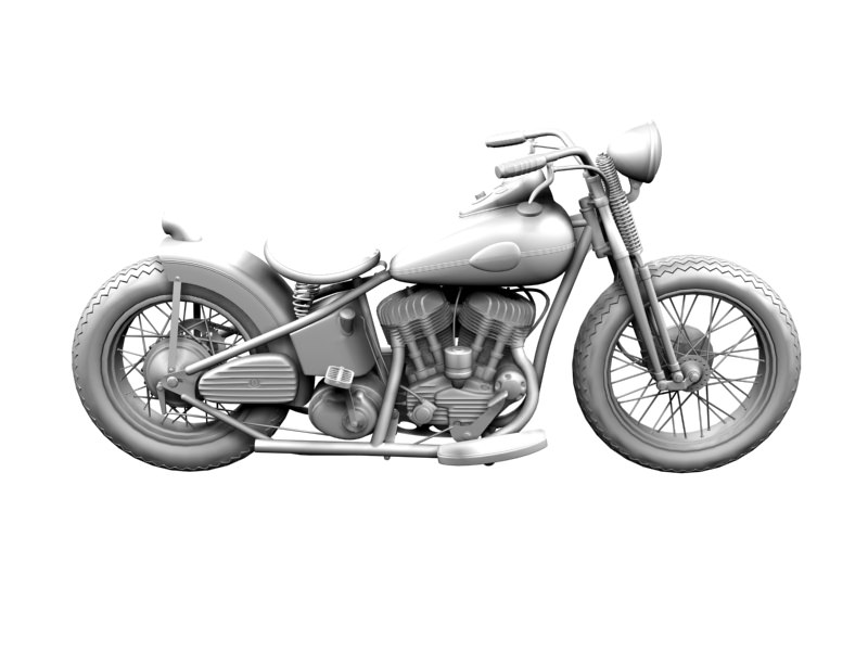 Harley-Davidson WLA Bobber 1945 3D model_16