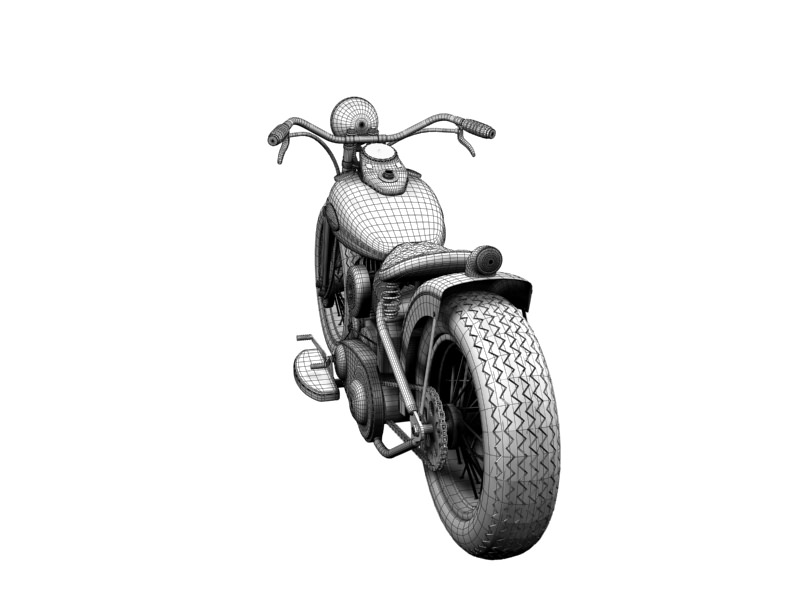 Harley-Davidson WLA Bobber 1945 3D model_20