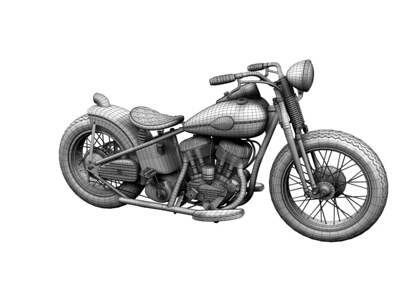 Harley-Davidson WLA Bobber 1945 3D model_18