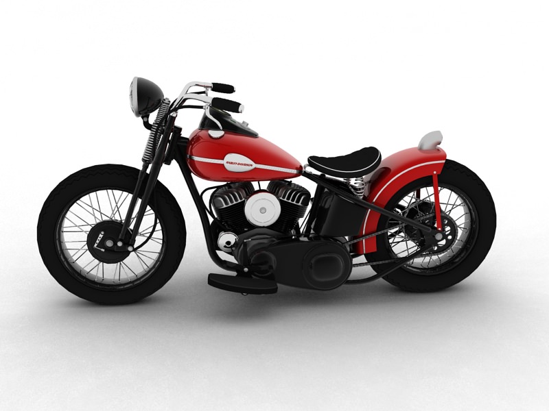 Harley-Davidson WLA Bobber 1945 3D model_7