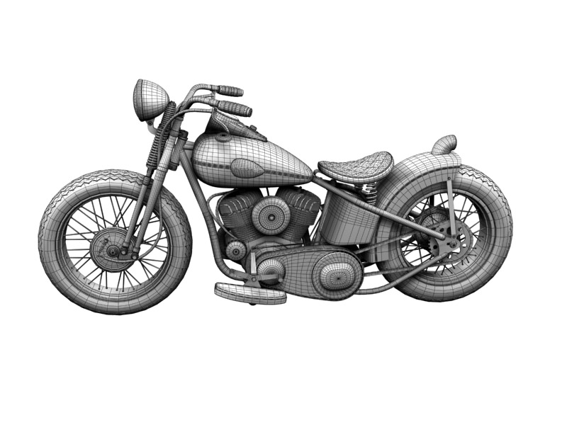 Harley-Davidson WLA Bobber 1945 3D model_19