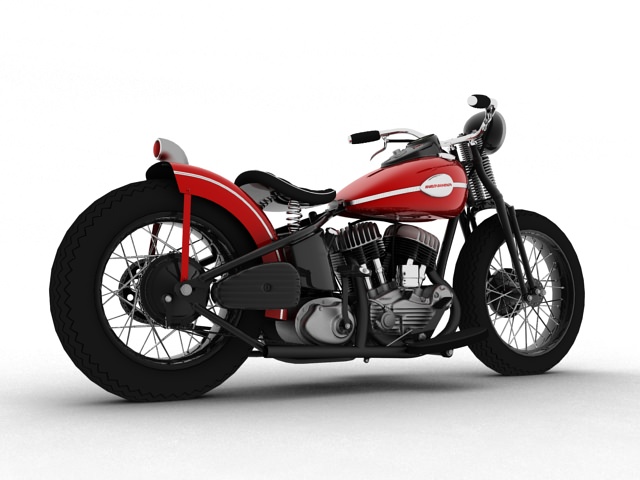 Harley-Davidson WLA Bobber 1945 3D model_4