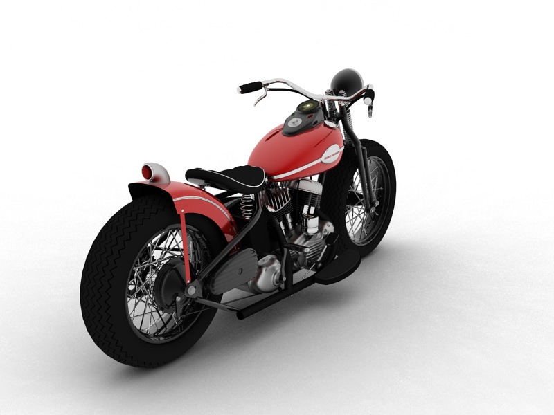Harley-Davidson WLA Bobber 1945 3D model_8