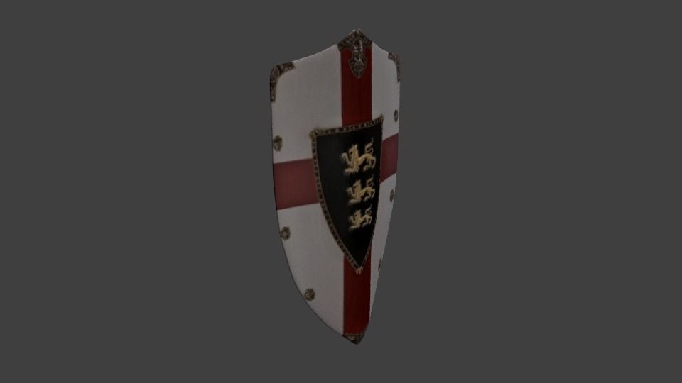 Shield knights of round table Low-poly 3D model_3