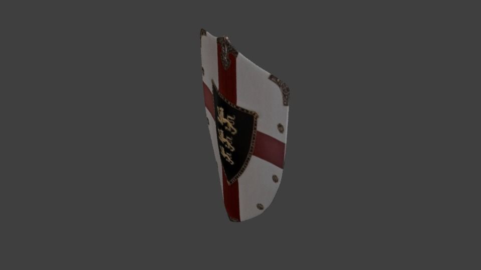 Shield knights of round table Low-poly 3D model_4