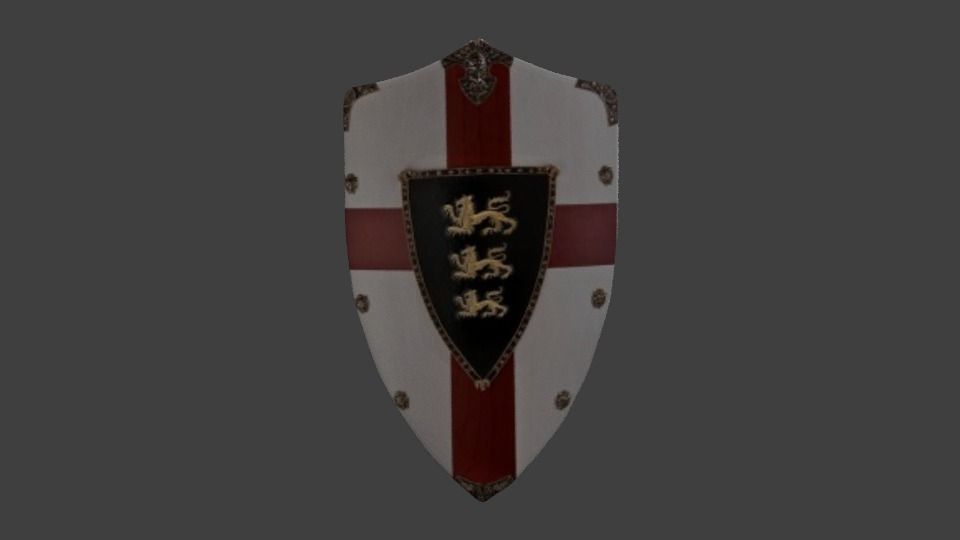 Shield knights of round table Low-poly 3D model_5
