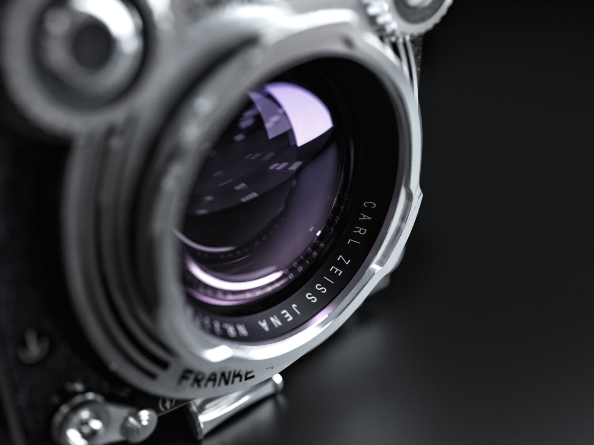 Rolleiflex camera retro 3D model_1
