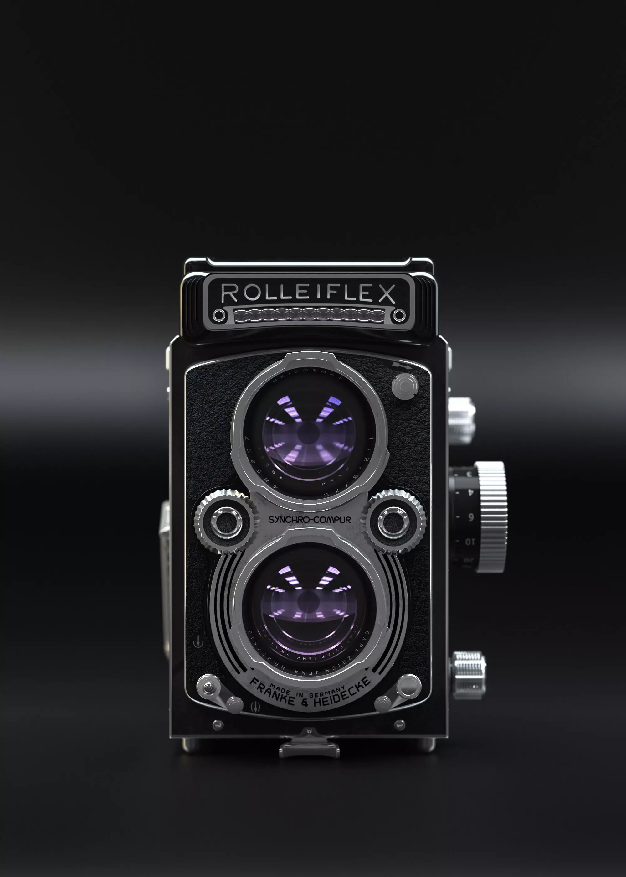 Rolleiflex camera retro 3D model_0