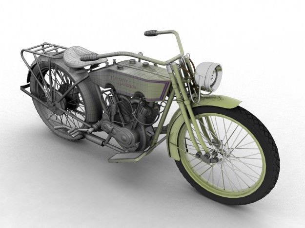 Harley-Davidson 11J 1915 3D model_3