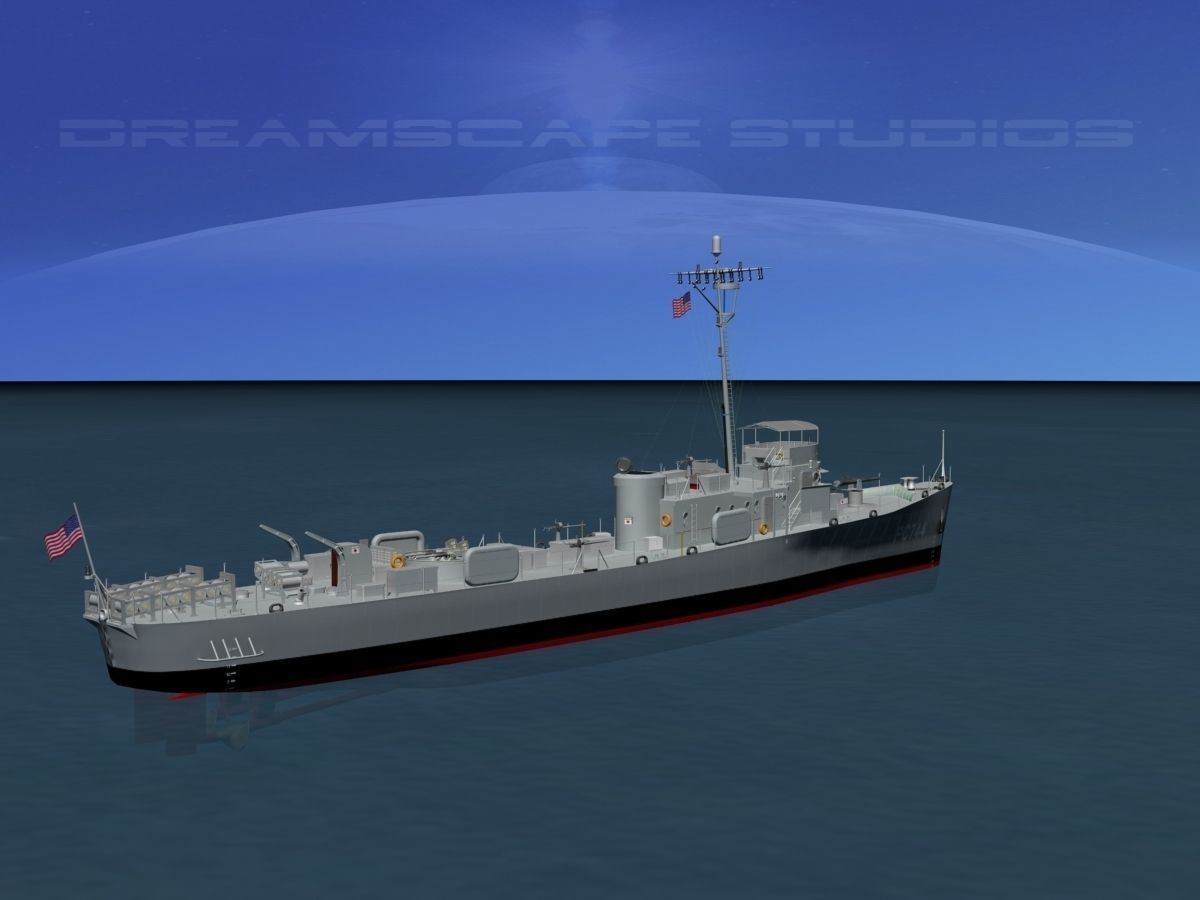 USS PC-744 Subchaser 3D model_8