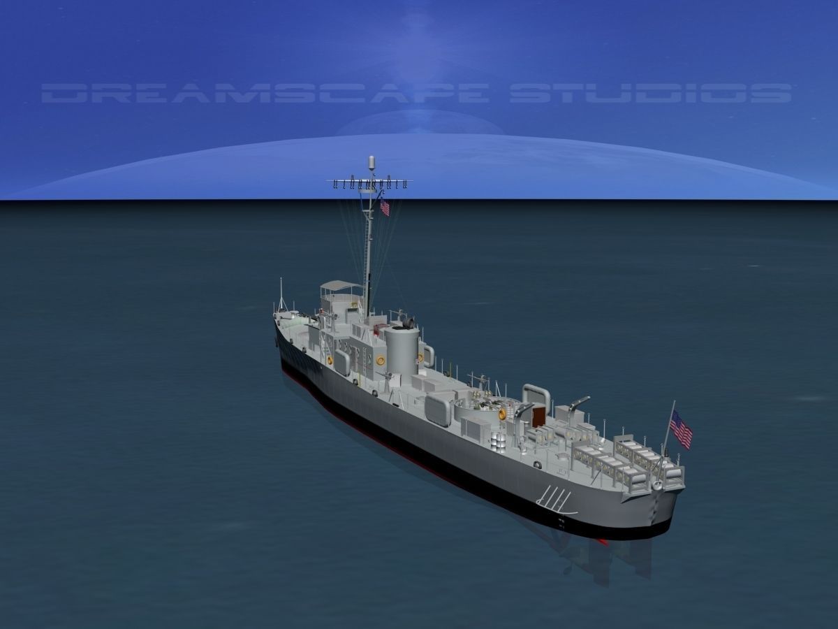 USS PC-744 Subchaser 3D model_10