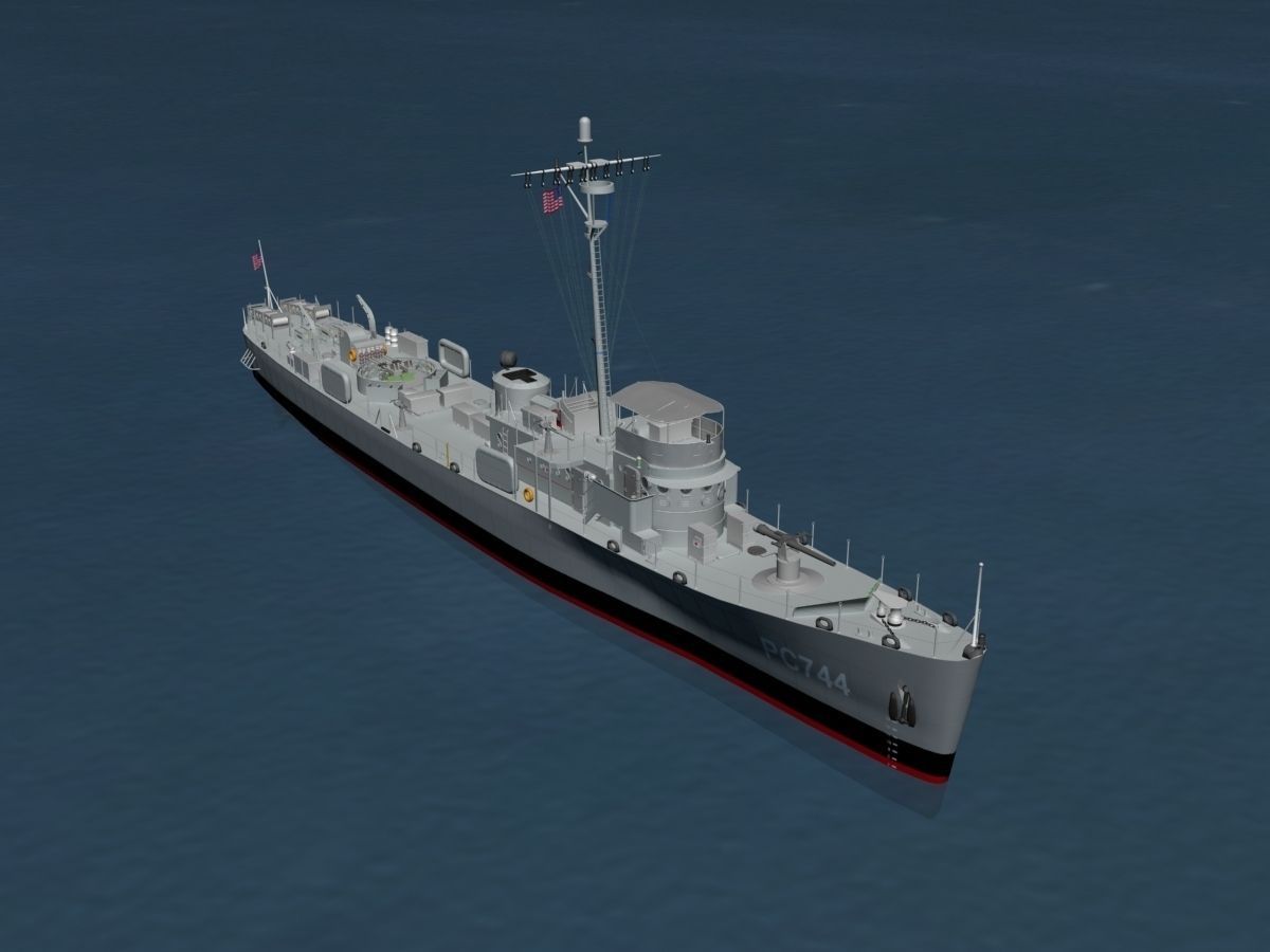USS PC-744 Subchaser 3D model_14