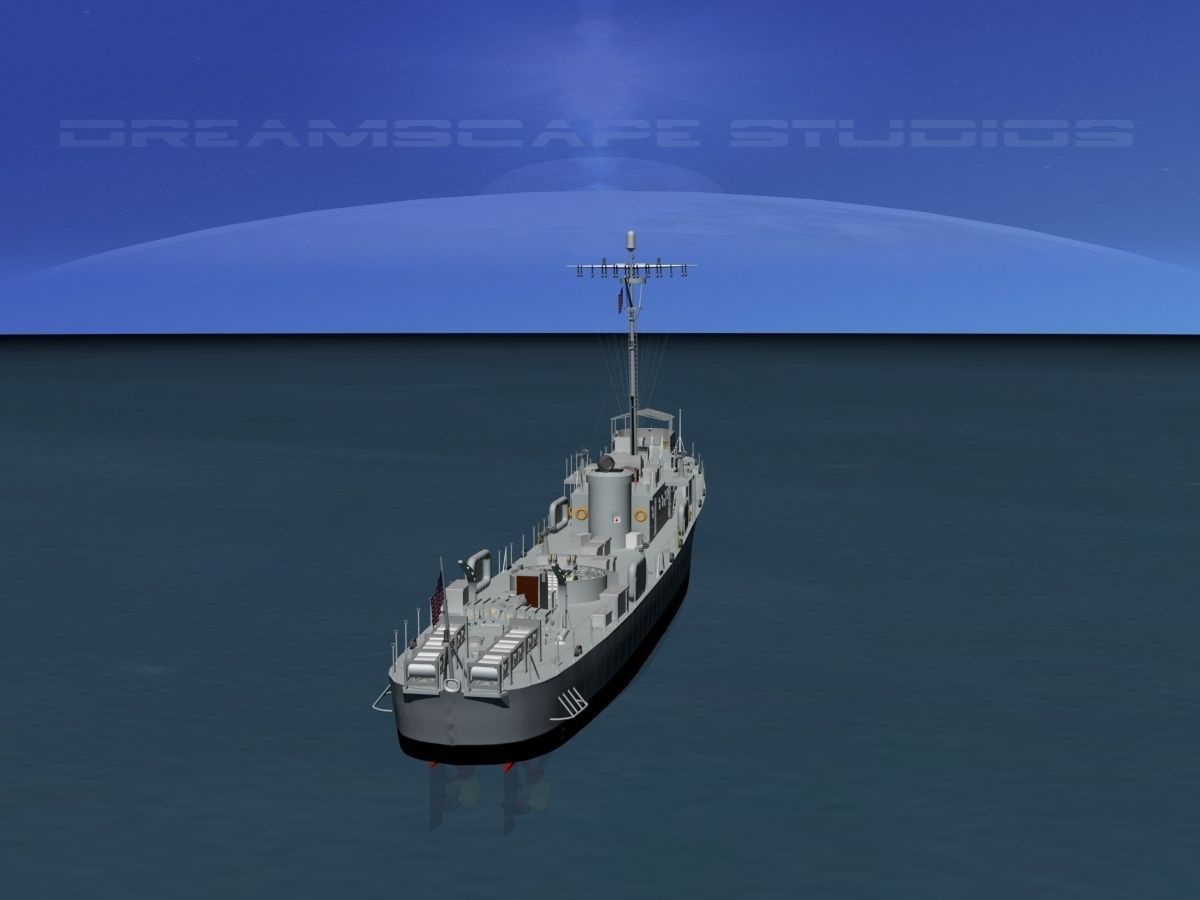 USS PC-744 Subchaser 3D model_9