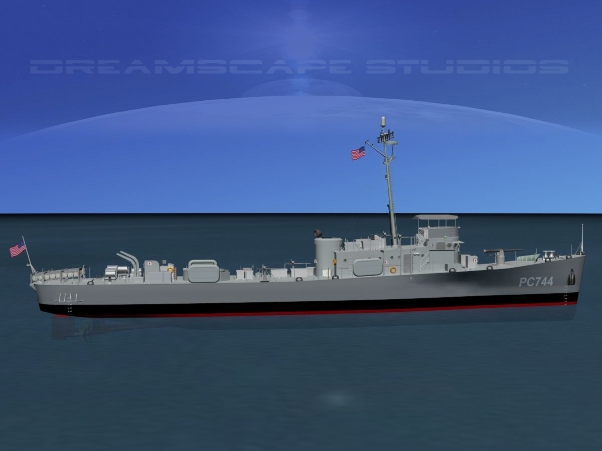 USS PC-744 Subchaser 3D model_7