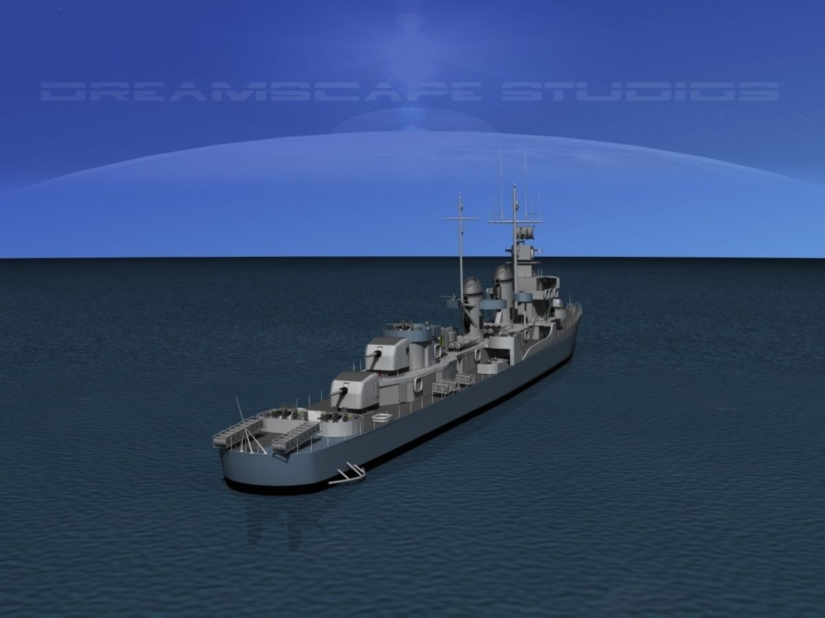 Fletcher Class Destroyer DD-544 USS Boyd  3D model_5