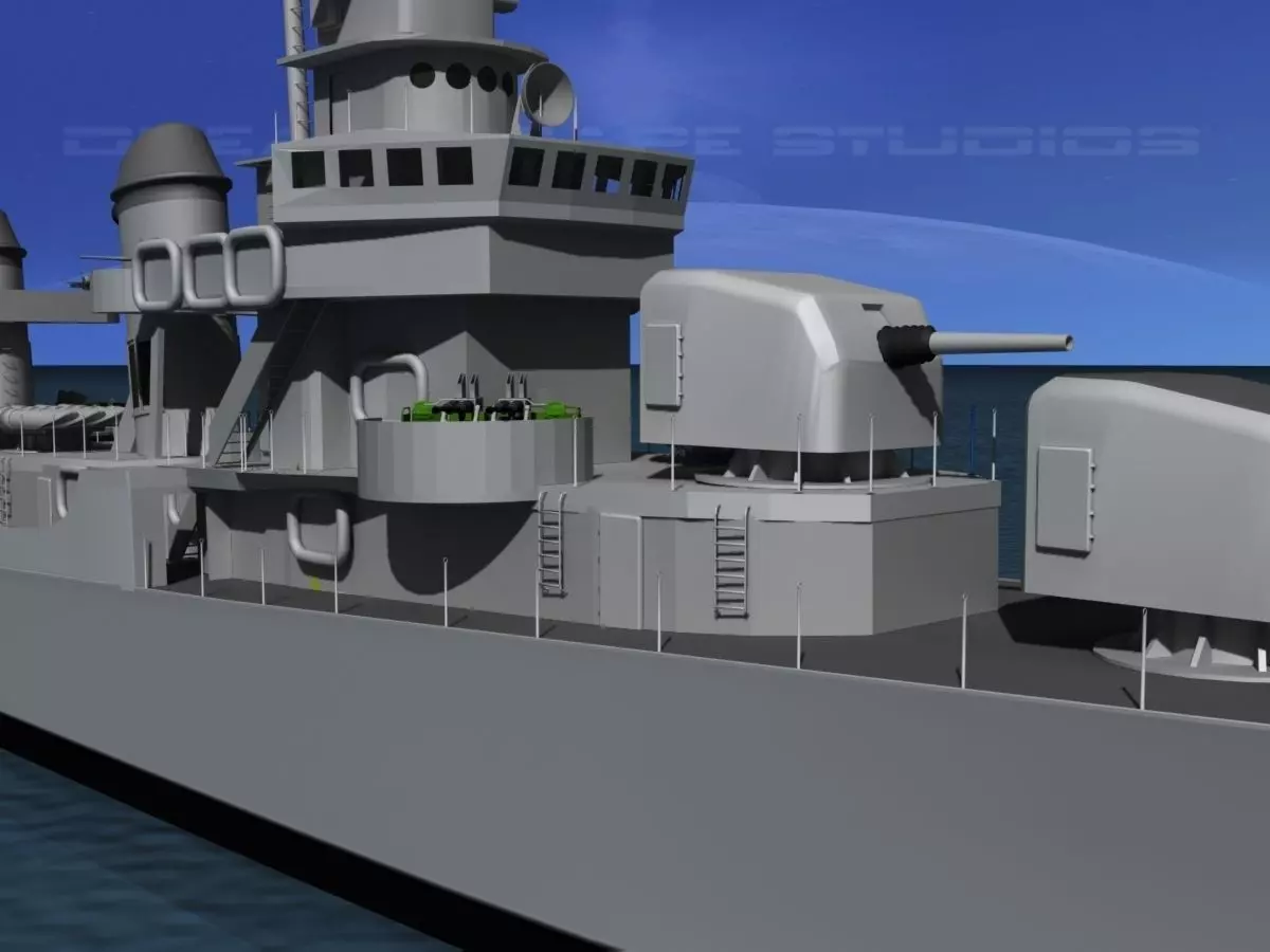 Fletcher Class Destroyer DD-544 USS Boyd  3D model_0