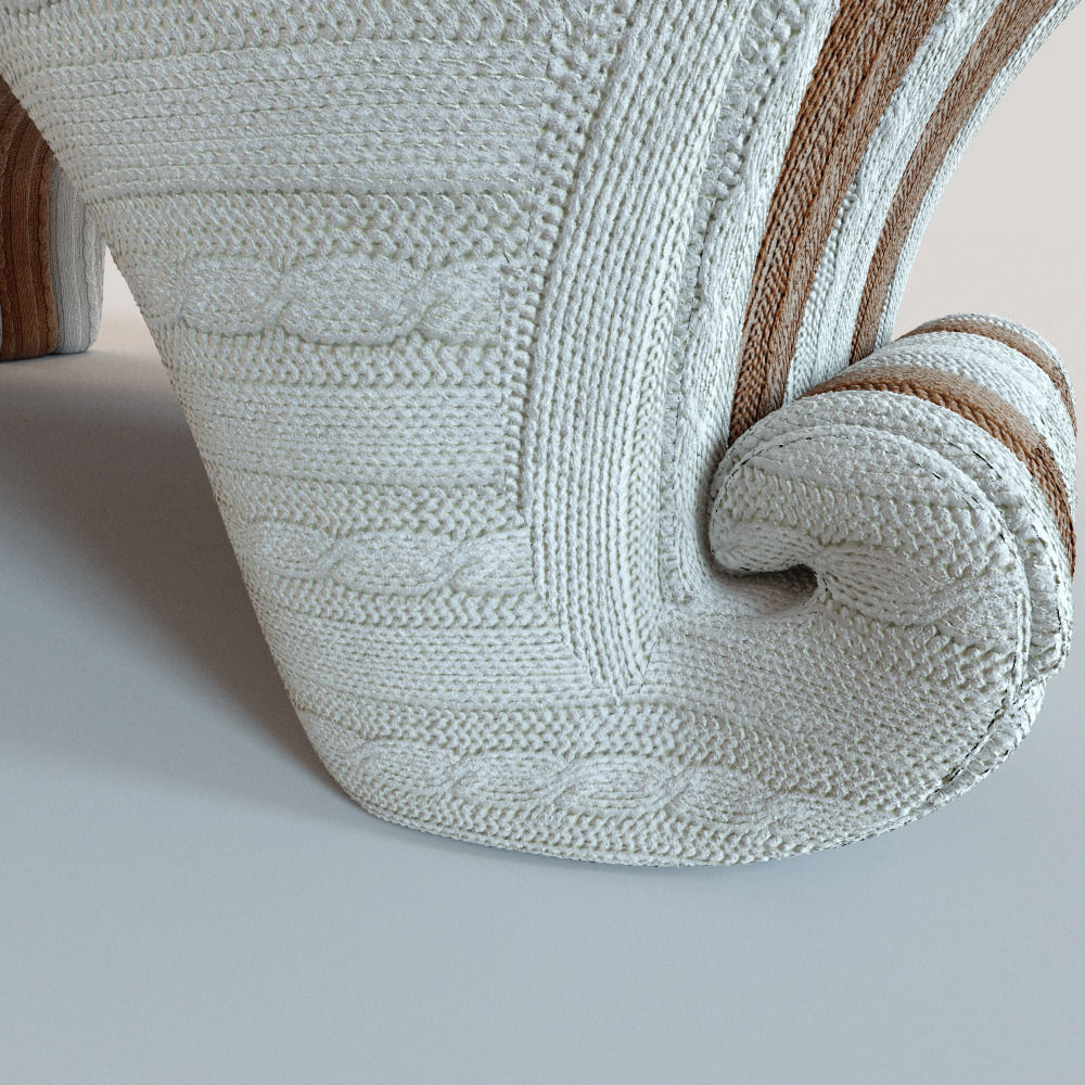 Wave soft knitted lounge 3D model_4