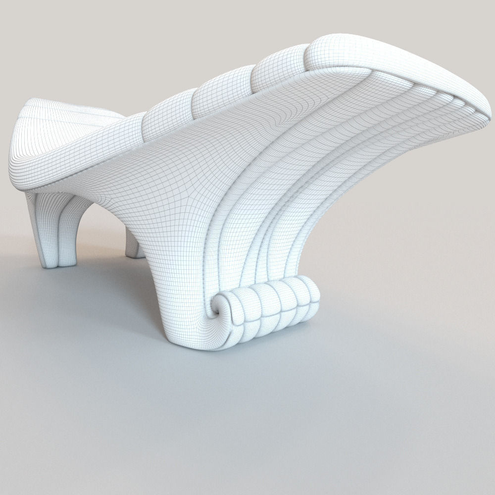 Wave soft knitted lounge 3D model_6