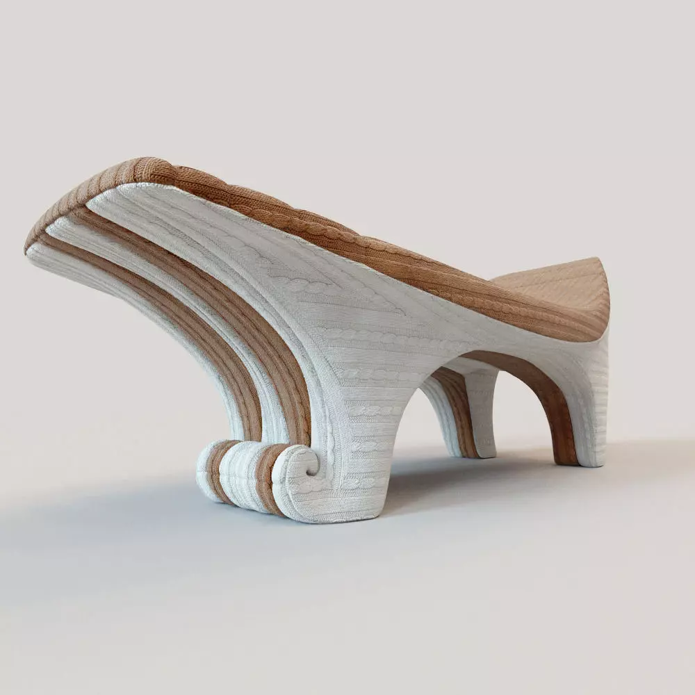 Wave soft knitted lounge 3D model_0