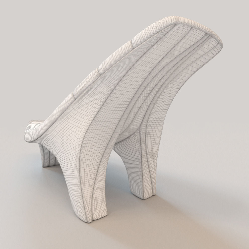 Wave soft knitted lounge 3D model_7