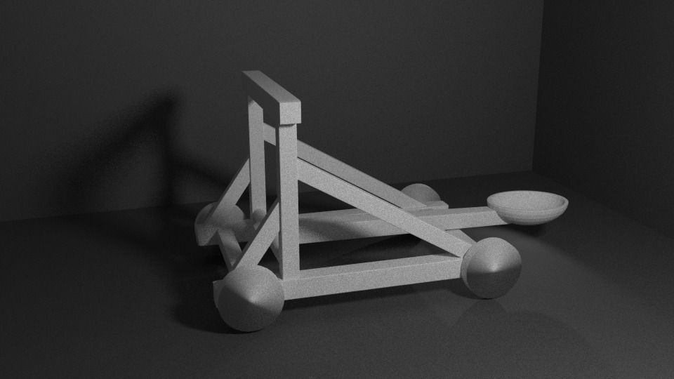 Catapult Low-poly 3D model_4