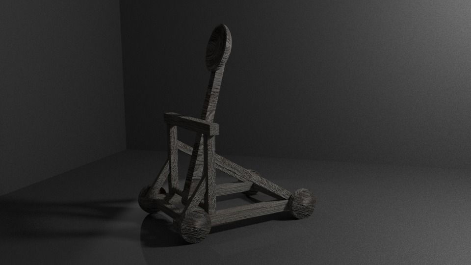 Catapult Low-poly 3D model_3