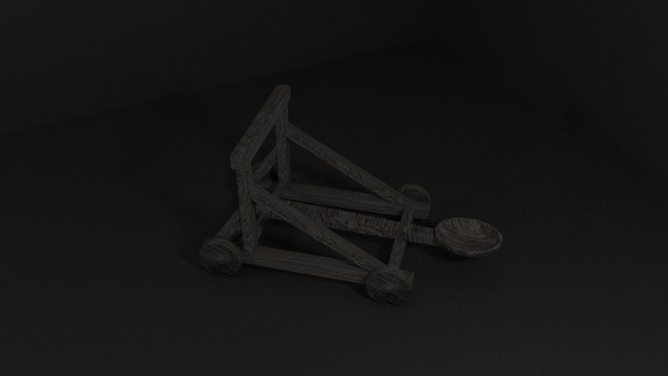 Catapult Low-poly 3D model_2