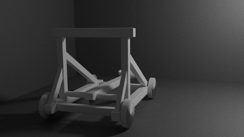 Catapult Low-poly 3D model_1