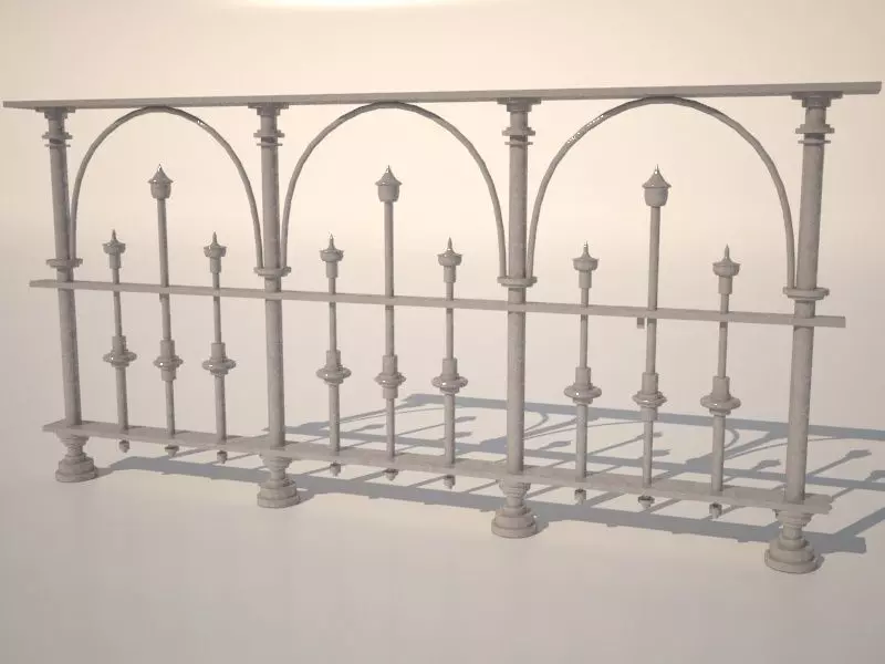 Old Fence Railing Free 3D model