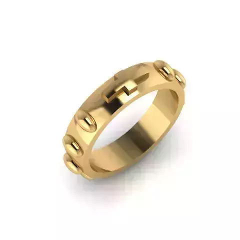 Ring gold with studs