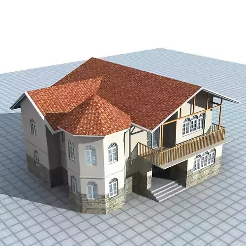 Villa house with roof