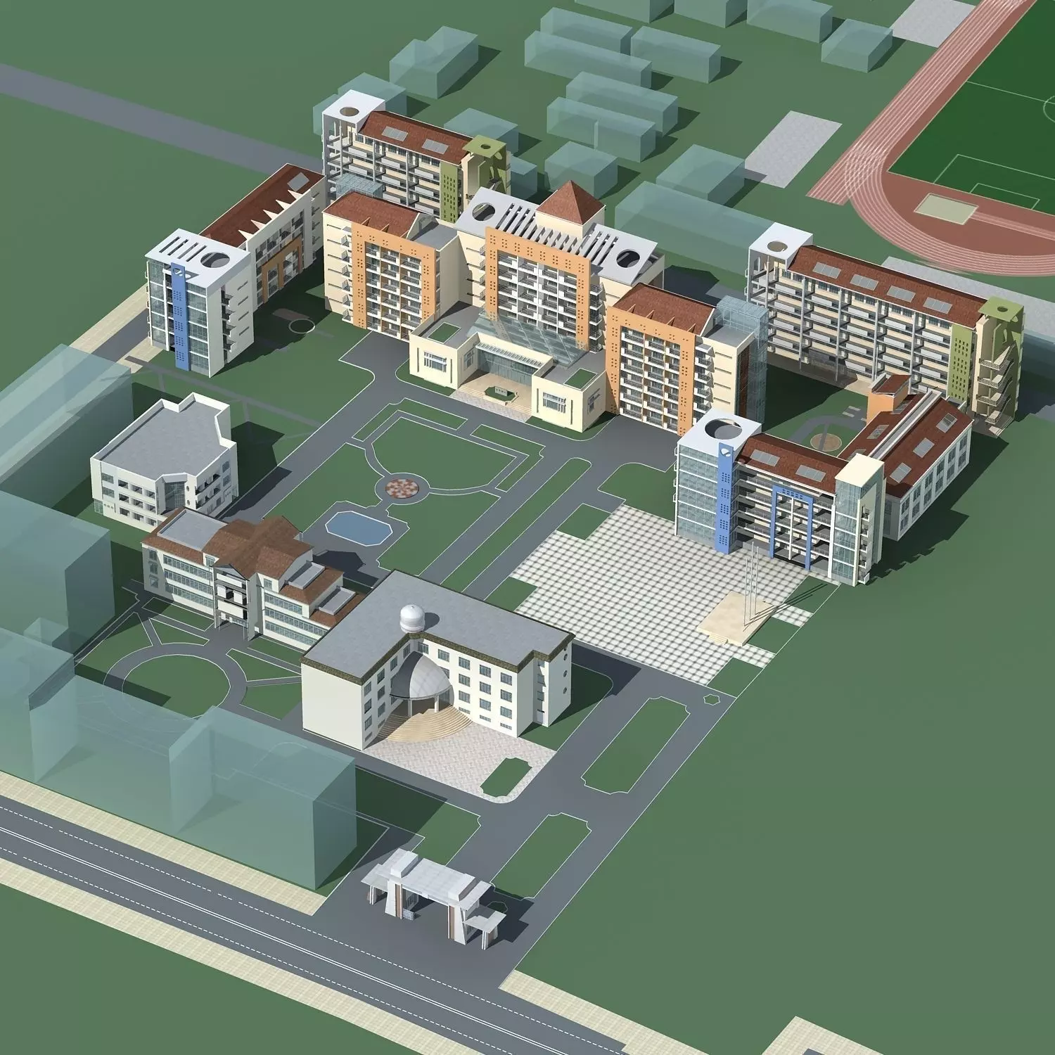 School Building 3D model_0