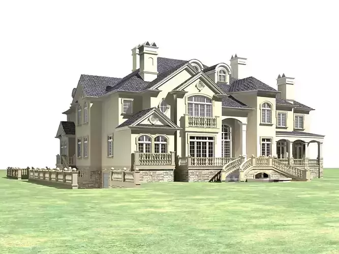 Villa mansion on field