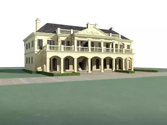 Villa mansion on field