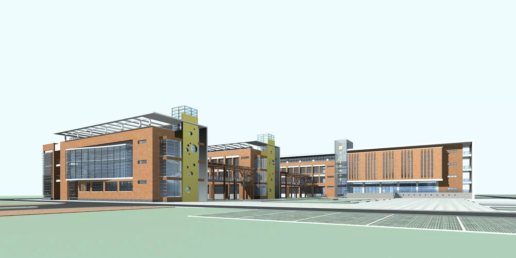 School Building 3D model_0