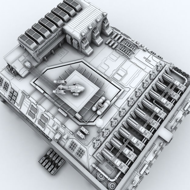 Sci-fi Factory 3D model_7
