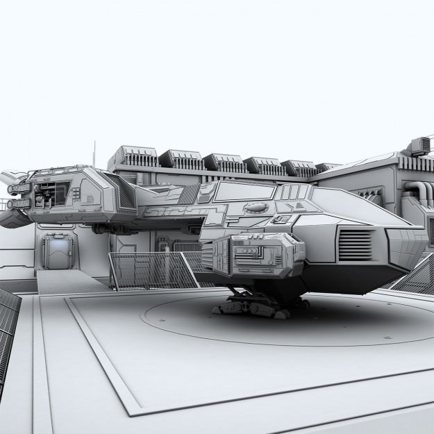 Sci-fi Factory 3D model_6