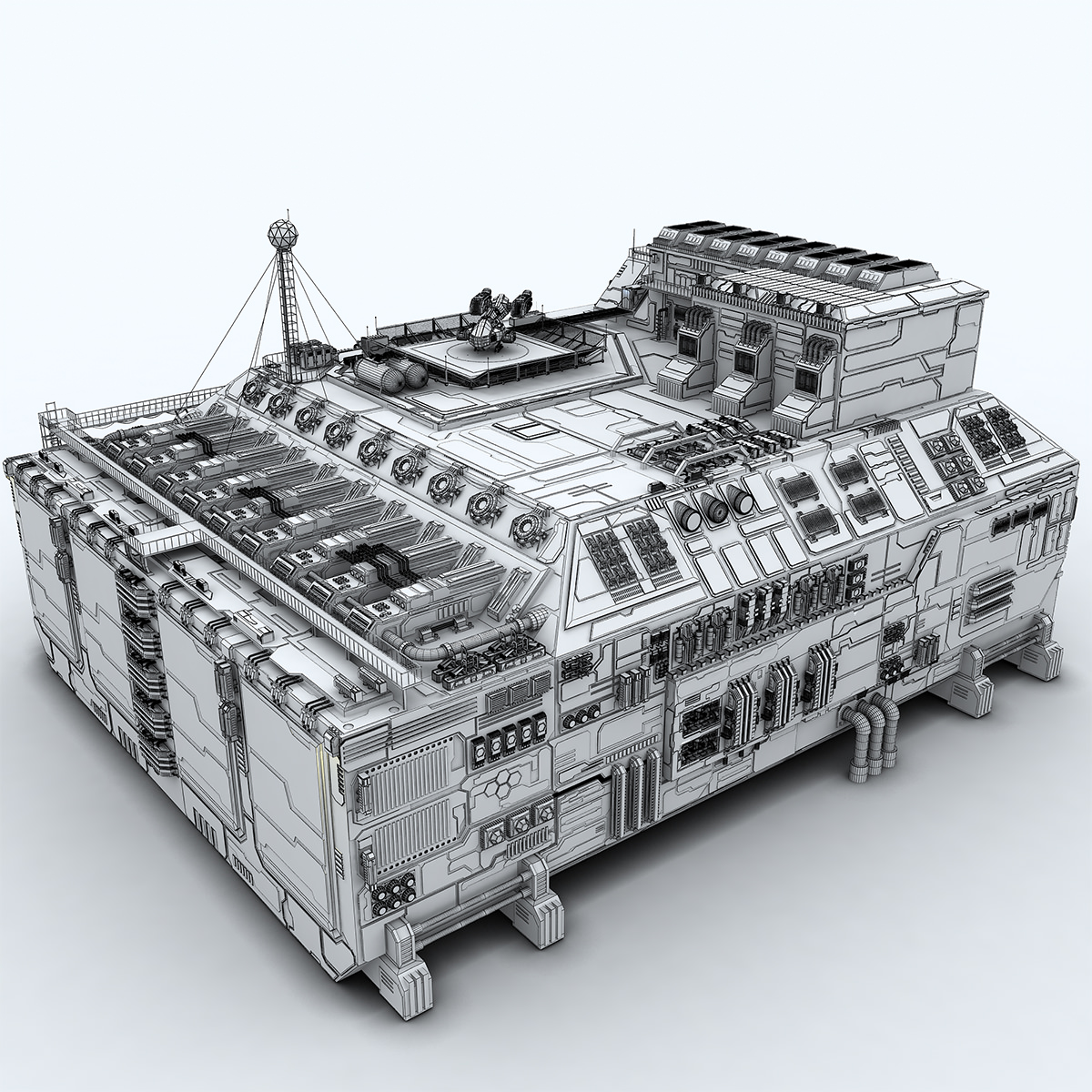 Sci-fi Factory 3D model_15