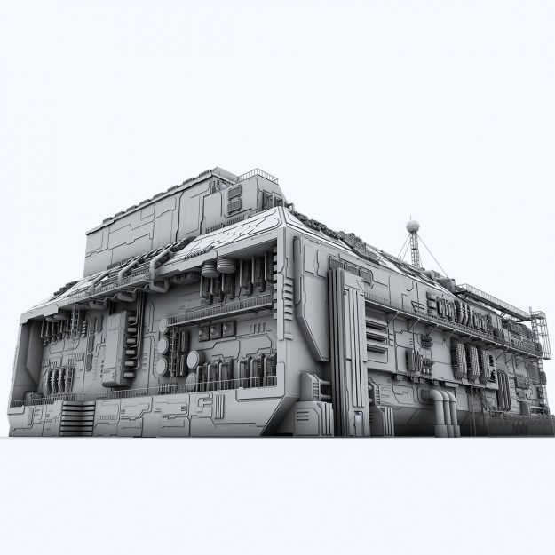 Sci-fi Factory 3D model_4