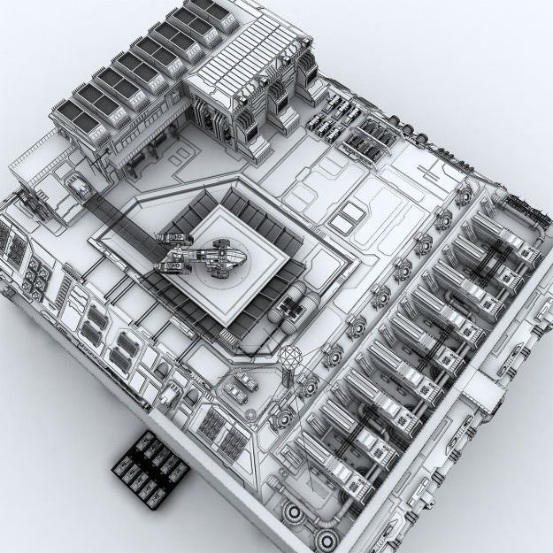 Sci-fi Factory 3D model_12