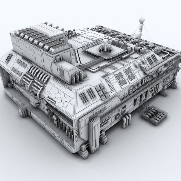 Sci-fi Factory 3D model_2