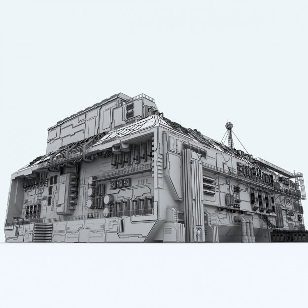 Sci-fi Factory 3D model_14